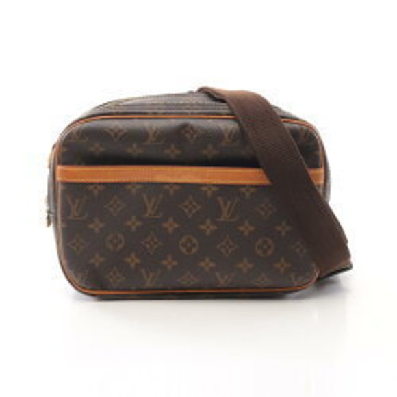 Louis Vuitton Reporter PM Shoulder Bag Leather Monogram Brown - Picture 1 of 8